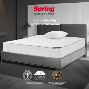 Combo Colchón ORX PLUS Doble 140 x 190 cm + Almohada Siliconada