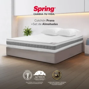 Combo Colchón Prana Doble 140 x 190 cm + Set de Almohadas